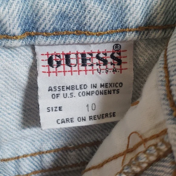 Vintage Girl's Guess Y2K Denim Cuffed Shorts - Picture 7 of 9